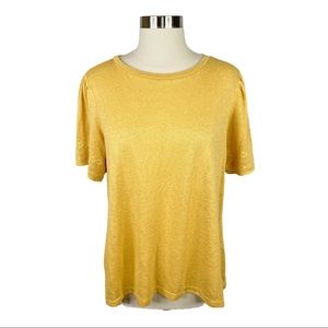 MOD Lusive Gold Embroidered Puff Sleeve Top - Size XL